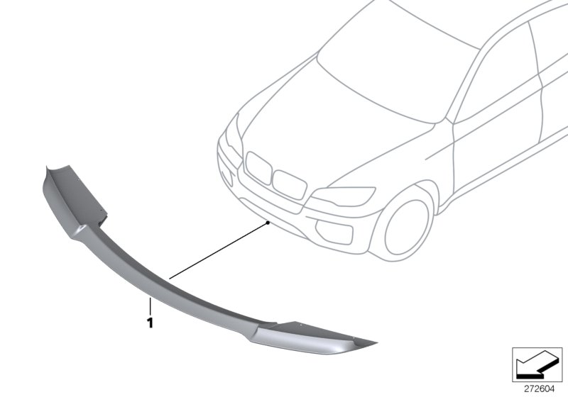Передн.рассекатель M Performance карбон для BMW E70 X5 M S63 (схема запчастей)