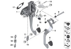 Педальный механизм для а/м с МКПП для BMW F25 X3 20iX N20 (схема запасных частей)