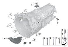 Крепление/дополнит.элементы КПП для BMW F11N 528i N20 (схема запасных частей)