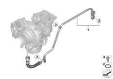 Система охлаждения-турбонагнетатель для BMW F10 535d N57Z (схема запасных частей)