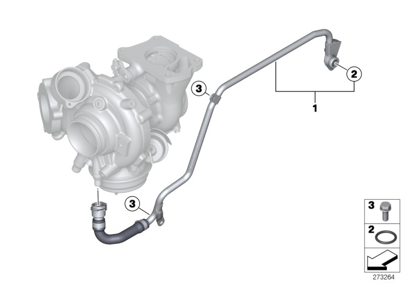 Система охлаждения-турбонагнетатель для BMW F33N 435dX N57Z (схема запчастей)