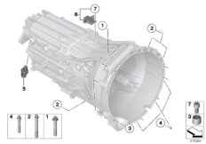 Крепление/дополнит.элементы КПП для BMW F11 530d N57N (схема запасных частей)