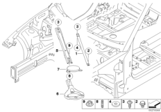 Распорка стоек для BMW E87N 118i N46N (схема запасных частей)