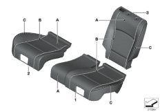 Обивка Individual заднего баз.сиденья для BMW F07 535i N55 (схема запасных частей)