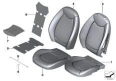Набивка и обивка передн.сиденья для BMW R60 Cooper S N18 (схема запасных частей)