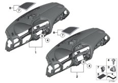 облицовка панели приборов для BMW F23 M235iX N55 (схема запасных частей)
