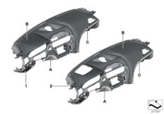 Индивидуальная панель приборов, кожа для BMW F12 650i N63N (схема запасных частей)