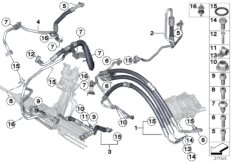 Трубопр.гидроус.рул.упр./Dynamic Drive для BMW F02 750Li N63 (схема запасных частей)