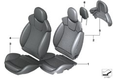 Переднее сиденье Recaro, спорт.сиденье для BMW R56N Cooper D 2.0 N47N (схема запасных частей)