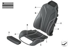 Инд. обивка спортивного сиденья Пд для BMW F12 640dX N57Z (схема запасных частей)