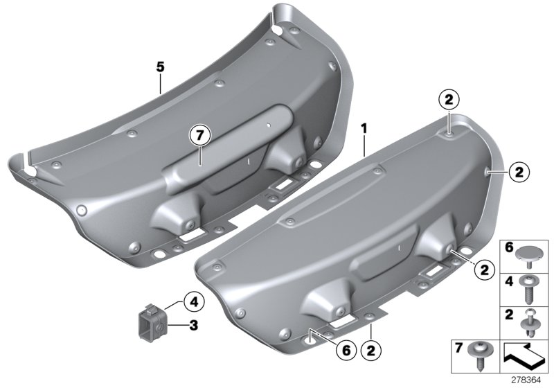 облицовка багажной двери для BMW F13 650iX 4.0 N63N (схема запчастей)