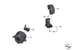 Комбинированный выключатель на руле для MOTO K19 C 650 GT (0133, 0134) 0 (схема запасных частей)