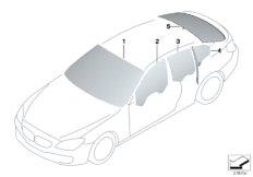 Остекление для BMW F06 650i N63N (схема запасных частей)
