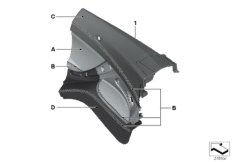 Индивидуальная боковая обшивка кожа для BMW F12 650i N63N (схема запасных частей)