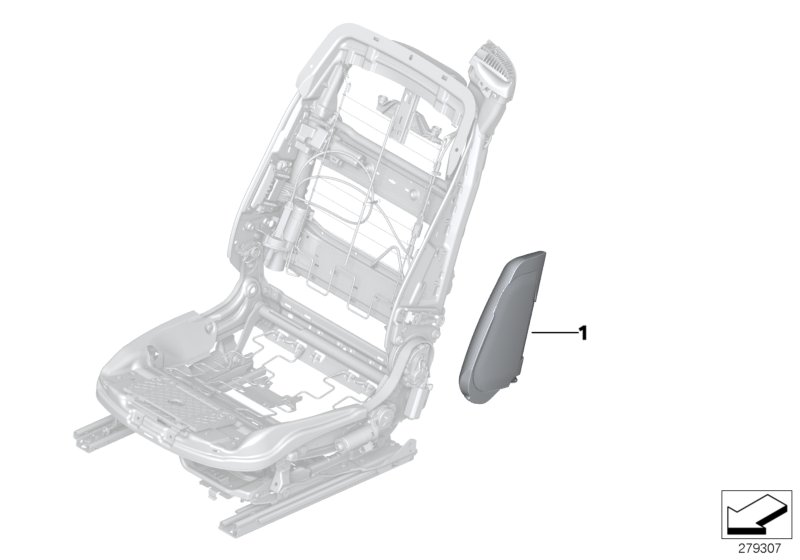НПБ переднего сиденья Individual для BMW F12N 640iX N55 (схема запчастей)
