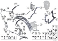 Трубопр.гидроус.рул.упр./Dynamic Drive для BMW F12 650i N63 (схема запасных частей)