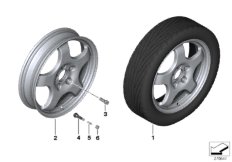 Комплект Аварийное колесо с шиной для BMW F30 318dX N47N (схема запасных частей)