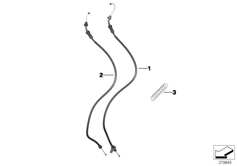 Тросы привода дроссельной заслонки для BMW K19 C 650 GT (0133, 0134) 0 (схема запчастей)