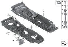 Кронштейн центральной консоли для BMW F13N 650iX 4.0 N63N (схема запасных частей)