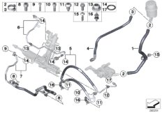 Маслопроводы гидроусилителя рул.управл. для BMW F10 M5 S63N (схема запасных частей)