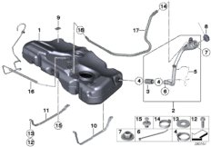 Топливный бак/деталь крепления для BMW R56N One D N47N (схема запасных частей)