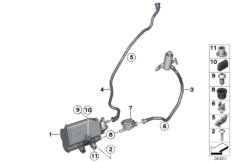 Фильтр с акт.углем/вентил.с.подачи топл. для BMW F87 M2 N55 (схема запасных частей)