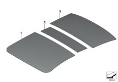 Звукоизоляция крыши для BMW F13N 650iX 4.0 N63N (схема запасных частей)