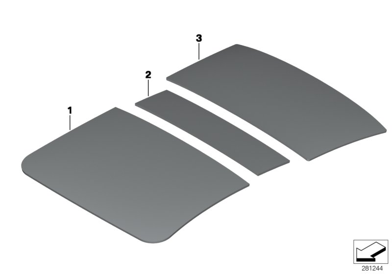 Звукоизоляция крыши для BMW F13N 650iX 4.4 N63N (схема запчастей)
