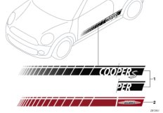 Декоративная полоса для BMW R57N Coop.S JCW N14 (схема запасных частей)