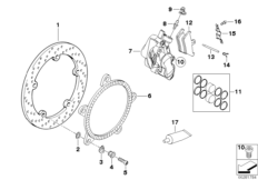 Тормозн.механизм колеса Пд Integral ABS для BMW 259S R 1100 S 98 (0422,0432) 0 (схема запасных частей)