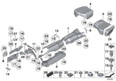 Теплоизоляция для BMW F02N 740LiX N55 (схема запасных частей)
