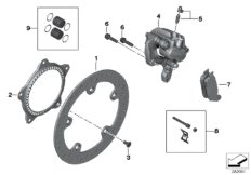 Тормозной механизм заднего колеса для BMW K19 C 650 GT 16 (0C05, 0C15) 0 (схема запасных частей)