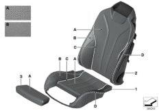 Обивка подуш.спорт.сид.Indi климат-кожа для BMW F13 640dX N57Z (схема запасных частей)