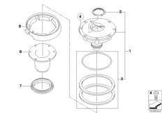 запорный механизм топливного бака для BMW R13 F 650 GS Dakar 04 (0176,0186) 0 (схема запасных частей)