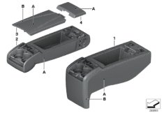 Индивидуальный задний подлокотник кожа для BMW F07 535i N55 (схема запасных частей)