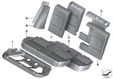 Набивка и обивка базового сиденья Зд для BMW F25 X3 30dX N57N (схема запасных частей)