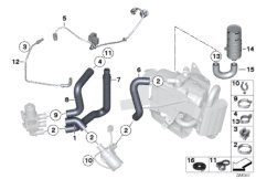 Автономная система отопления для BMW F11N 528i N20 (схема запасных частей)