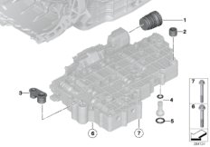 GA7AHSCD, доп.элементы мехатроника для BMW E72 Hybrid X6 N63 (схема запасных частей)