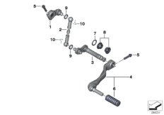 Наружные детали механизма ПП/рычаг ПП для BMW K26 R 900 RT 10 SF (0330,0340) 0 (схема запасных частей)