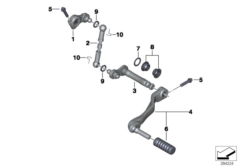 Наружные детали механизма ПП/рычаг ПП для BMW K26 R 1200 RT 10 (0430,0440) 0 (схема запчастей)