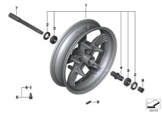 Переднее колесо для BMW K17 C evolution (0C03) 0 (схема запасных частей)