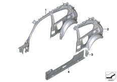 Боковой каркас Внутр для BMW F21N 120dX B47 (схема запасных частей)