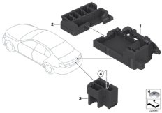 Крепление приборов для BMW F01N 730i N52N (схема запасных частей)