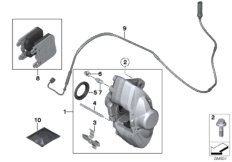Датчик износа торм.накладки колеса Зд для BMW F33 420d N47N (схема запасных частей)