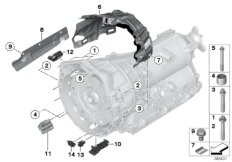 Крепление коробки передач для BMW F30 335i N55 (схема запасных частей)