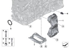 Блок цилиндров/дополнительные элементы для BMW F10 535d N57Z (схема запасных частей)