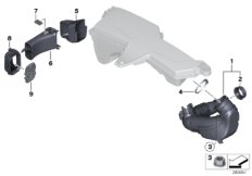 Воздуховод глушителя шума всасывания для BMW F36 420iX N20 (схема запасных частей)