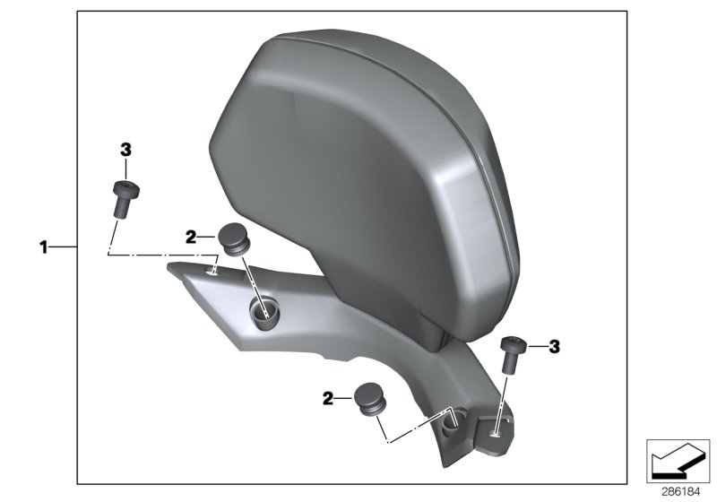 Спинка сиденья для MOTO K18 C 650 Sport 16 (0C04, 0C14) 0 (схема запчастей)