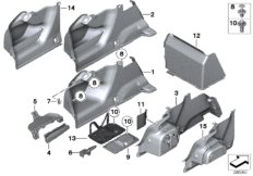 Обшивка багажного отделения для BMW F10 523i N53 (схема запасных частей)