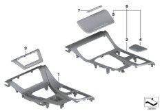 Дек.накладки на центральную консоль для BMW F11 528i N20 (схема запасных частей)